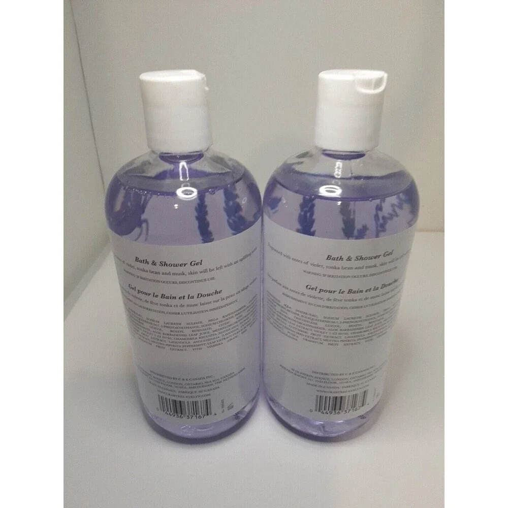 Crabtree & Evelyn TWO NEW Lavender Bath Wash Shower Gel 16.9oz. X2